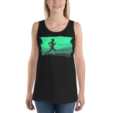 The Outside Generation - Female Runner - Green - Men's Staple Tank Top - Bella + Canvas 3480