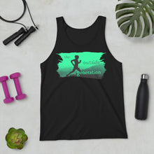 The Outside Generation - Female Runner - Green - Men's Staple Tank Top - Bella + Canvas 3480