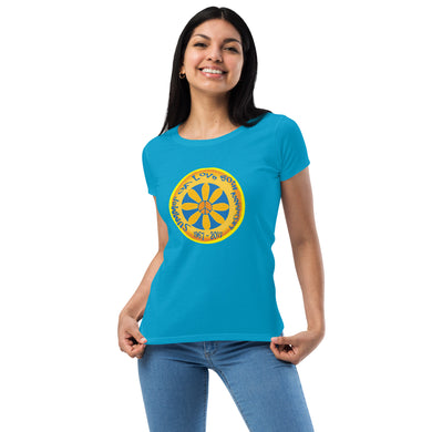 Haight Ashbury Refugee - Summer of Love 50th Anniversary - Blue - Women's Fitted T-Shirt - Next Level 1510