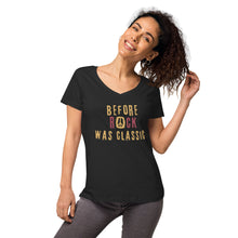 Before Rock Was Classic - Vintage 1 - Women's Fitted V-Neck T-Shirt | B&C TW045