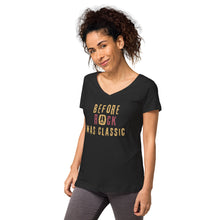 Before Rock Was Classic - Vintage 1 - Women's Fitted V-Neck T-Shirt | B&C TW045