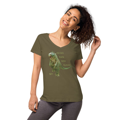 Before Rock Was Classic - Godzilla - Women’s Fitted V-Neck T-Shirt - B&C TW045