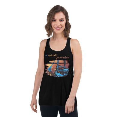 The Outside Generation - Standup Paddleboard - Women's Flowy Racerback Tank - Bella + Canvas 8800