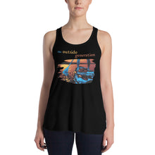 The Outside Generation - Standup Paddleboard - Women's Flowy Racerback Tank - Bella + Canvas 8800