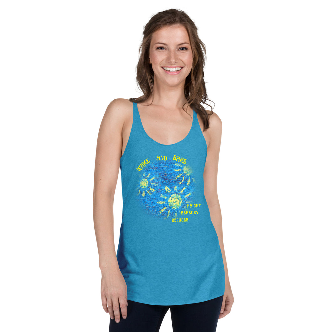 Haight Ashbury Refugee - Wake and Bake - Women's Racerback Tank Top - Next Level 6733