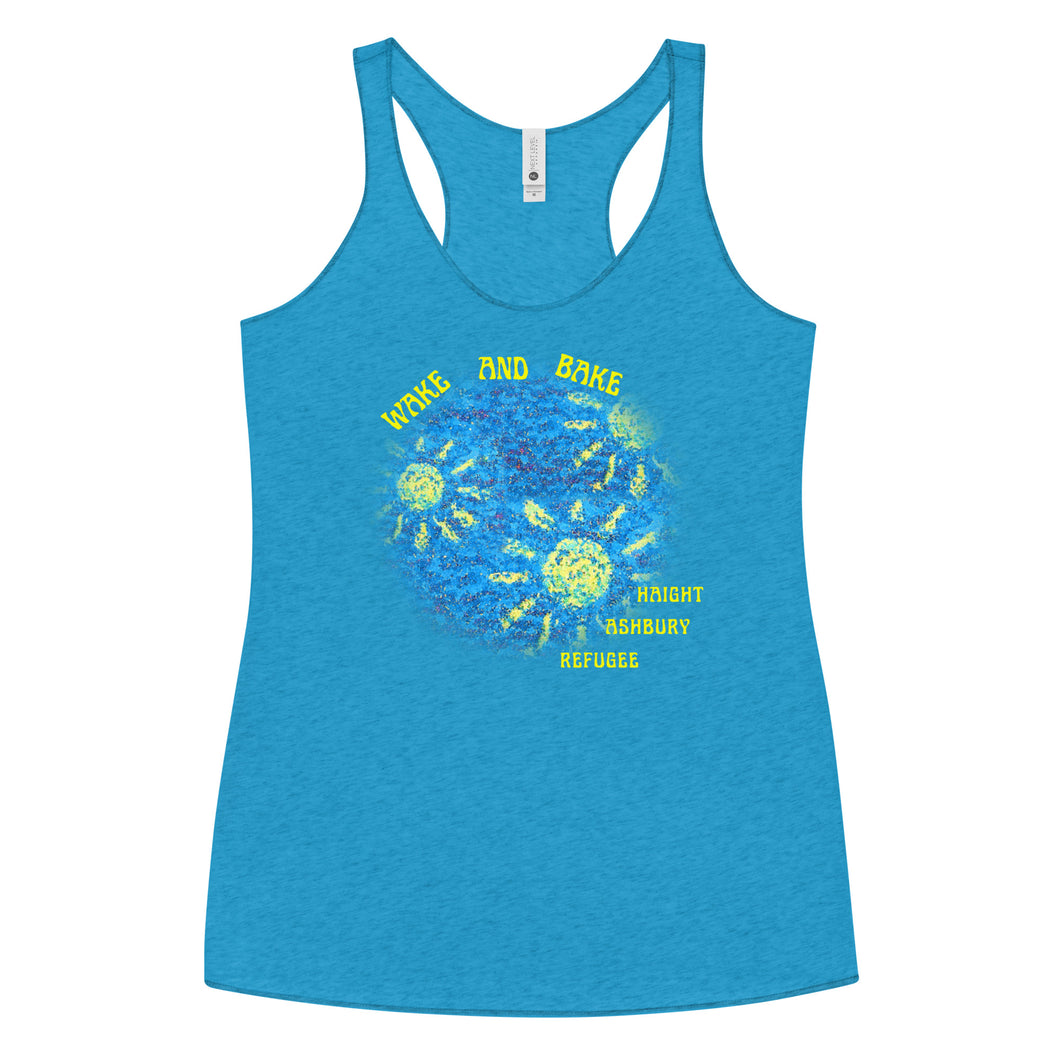 Haight Ashbury Refugee - Wake and Bake - Women's Racerback Tank Top - Next Level 6733